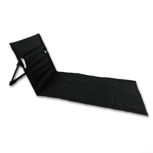 Advokingtap Praktischer Campingstuhl mit Rückenlehnenkissen, ideal für Strand, Picknick und Entspannung im Freien, leicht und einfach zu tragen (schwarz) von Advokingtap