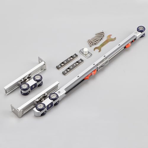 Advokingtap Robuste Hängeschienenräder mit leisem Betrieb, Puffersystem, hohe Tragfähigkeit, für Schiebetür-Hardware (60 kg) von Advokingtap