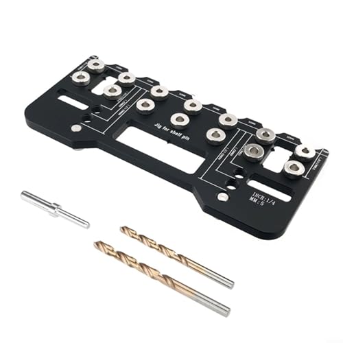 Advokingtap Taschenloch-Bohrvorrichtung, Aluminium, Schrank-Hardware-Vorlage, Werkzeug mit Bohrern für Kleiderschranktür (schwarz) von Advokingtap