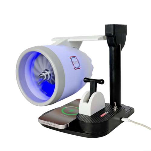 Advokingtap Tragbarer Desktop-USB-Turbo-Ventilator mit Nebel-Luftbefeuchter-Funktion, 3D-gedrucktes Design, 21 x 20 x 20 cm (blau) von Advokingtap