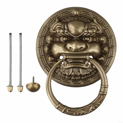 Antiker Stil Messing Türklopfer mit Biest Kopf, Türgriff für Villa Hoftor, klassisches Design mit für Ring für elegante Eingänge (Bronze) von Advokingtap