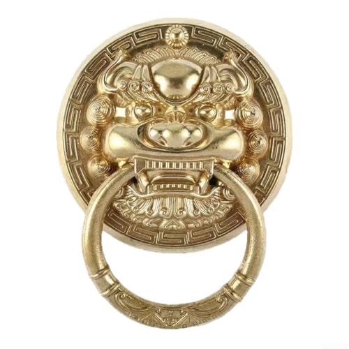 Antiker Stil Messing Türklopfer mit Biestkopf, Türgriff für Villa Hoftor, klassisches Design mit für Ring für elegante Eingänge (Messing) von Advokingtap
