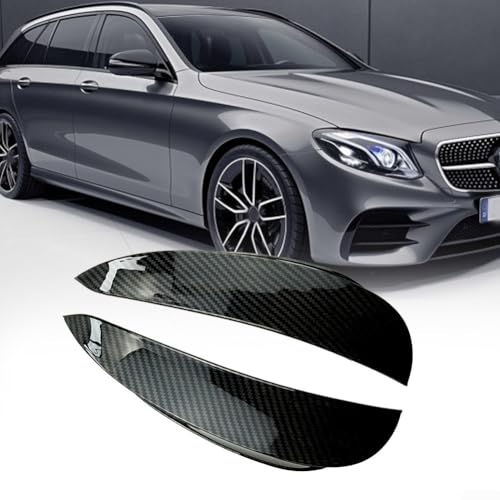 Auto Zierleisten Abdeckungen für Mercedes Für Benz E Klasse E200 E300 E43 Frontstoßstange Spoiler 2016 2019 (Kohlefaser) von Advokingtap