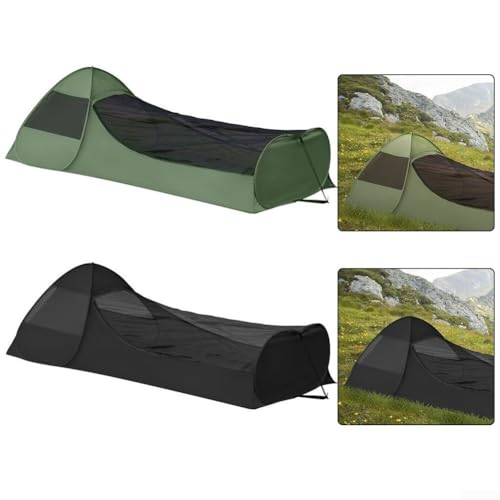 Camping Sleeping Pod with Breathable Mesh Portable Tent with Double Zipper for Easy Entry (Green) von Advokingtap