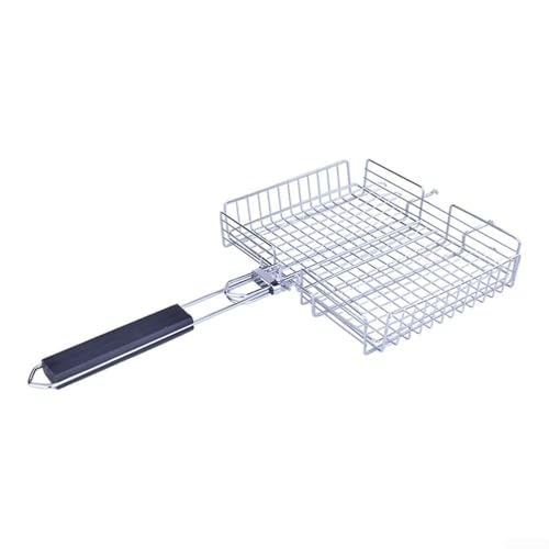 Faltbarer Grillkorb aus Edelstahl mit abnehmbarem Griff, sichere Verriegelung für gleichmäßiges Kochen von Fisch, Garnelen und Gemüse auf Outdoor-Grills Faltbarer Grillkorb aus Edelstahl mit abnehmbarem Griff, sichere Verriegelung für gleichmäßiges Kochen von Fisch, Garnelen und Gemüse auf Outdoor-Grills von Advokingtap