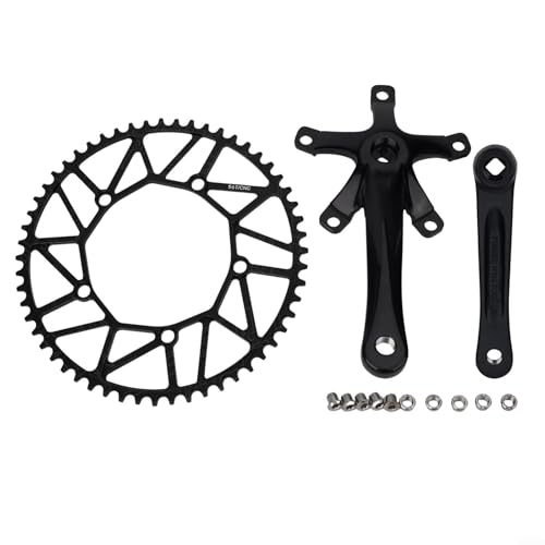 Klappbare Fahrrad-Kurbelgarnitur mit 130BCD Kettenblatt, 170 mm Armlänge, kompatibel mit 9spd/10spd/11spd Ketten, CNC AL6061 Aluminiumkonstruktion (56T) von Advokingtap