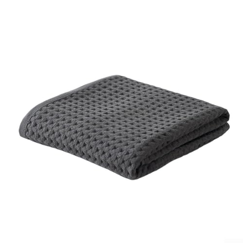 Luxuriöses Badetuch-Set mit saugfähigem Waffelmuster, perfekt für Spa-Tage oder nach dem Duschen (dunkelgrau) von Advokingtap