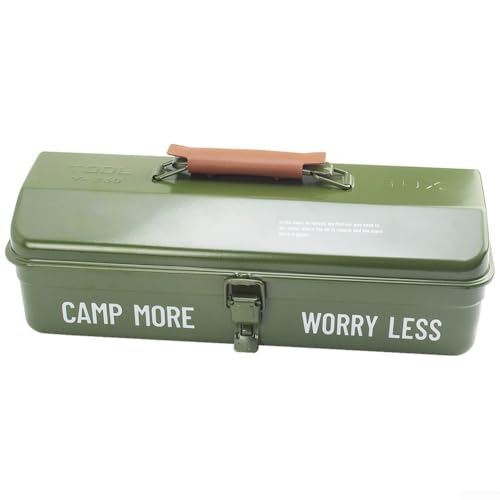 Metall-Camping-Werkzeugkasten für die Organisation von Schraubendrehern, Schraubenschlüsseln und anderen Wartungswerkzeugen (grün) von Advokingtap