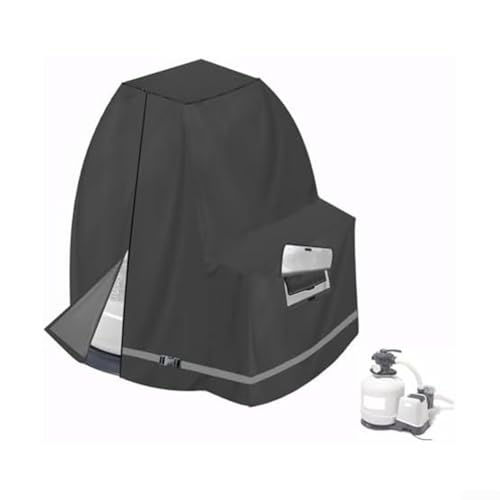 Sandfilterpumpenabdeckung für rauen Wetterschutz, 420D Oxford-Material, Schnallenverschluss für sicheren Sitz (schwarz) von Advokingtap