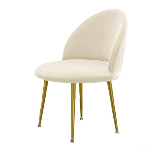 Stuhlbezug, elastisch, Motiv: Silberfuchs, Samt, Entenschnabel-Design, für Esszimmerstühle, weich und bequem, maschinenwaschbar und schmutzabweisend (Beige) von Advokingtap