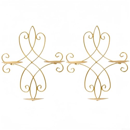 Verwandeln Sie Ihren Raum mit diesen eleganten Kerzenhaltern aus Metall, zum Aufhängen, 2er-Set (Gold) von Advokingtap