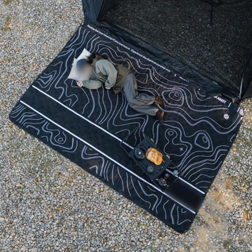 Wasserdichte Outdoor-Decke, weicher Schneeflockensamt, perfekt für Camping, Picknicks und Strandtage (schwarz, M) von Advokingtap