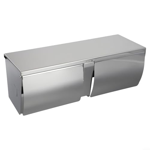 Wasserdichter Doppelrollen-Toilettenpapierhalter aus Edelstahl mit Ablage für Badezimmer, seitliches Design hält zwei Standardrollen sicher Wasserdichter Doppelrollen-Toilettenpapierhalter aus Edelstahl mit Ablage für Badezimmer, seitliches Design hält zwei Standardrollen sicher von Advokingtap