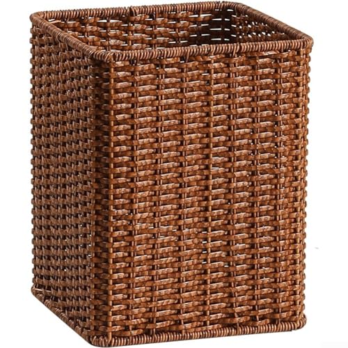 Weidenähnlicher quadratischer Mülleimer mit großem Fassungsvermögen für den Heimgebrauch, kein Deckeldesign für einfachen Zugriff, geeignet für Küche, Wohnzimmer, Badezimmer, Abfallentsorgung und von Advokingtap
