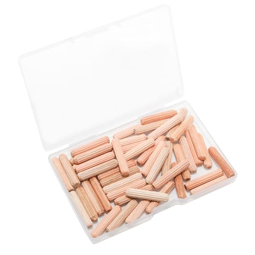 Adyoney 48 Stück 5 mm x 25 mm Holzdübel Pin geriffelte abgeschrägte Enden Holzklammern Stützregale von Adyoney