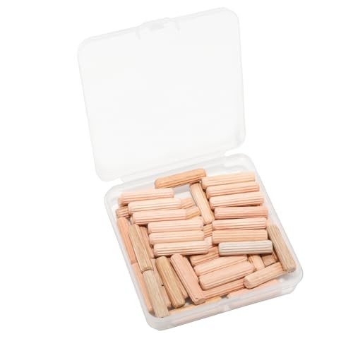 Adyoney 48 Stück 6 mm x 25 mm Holzdübel Pin geriffelte abgeschrägte Enden Holzklammern Stützregale von Adyoney