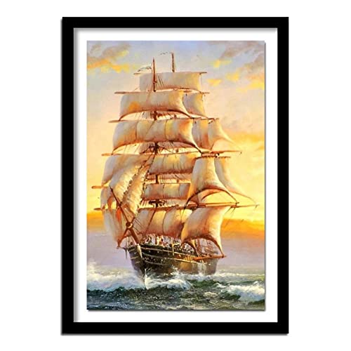 5D Diamond Painting Bilder Kits Schiff für Erwachsene Diamond Malerei Kit Diamant Gemälde Voll Bohrer Cross Stitch Kunsthandwerk Wohnwanddekoration 40x50cm A1495 von AeBoo