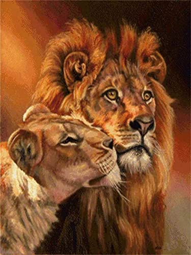 AeBoo DIY 5D Diamant Malerei Kits Vollbohrer Löwe Erwachsene Kinder Diamond Painting Set Mosaik Stickerei Kreuzstich Bilder Crystal Strass kunsthandwerk für Home Wanddekoration Geschenk 30x40cm von AeBoo