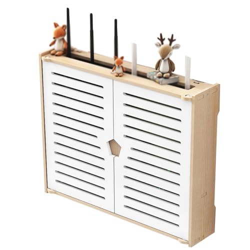 AeRko Router Aufbewahrungsbox,WiFi Box Regale,Sichere Und Schöne Router Rahmen Wand Kabel Box Schutz Box,Wand Montiert Lektrisch Stecker Kabel Board Organiser Dekorative Regal(Size:47 * 10 * 38cm) von AeRko