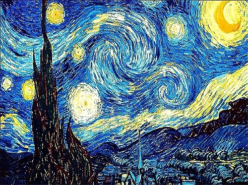 Aeadar Diamond Painting Erwachsene Van Gogh Sternennacht, 5D Diamant Painting Bilder Diamant Malerei Set, DIY Diamant Malerei für Home Wall Décor (30×40cm) von Aeadar