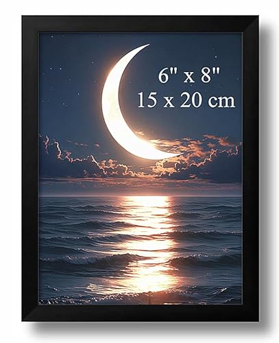 Aeadar Hölzerner Massivholzfotorahmen, schwarzer hölzerner Fotorahmen mit Plexiglas, 6 x 8 Zoll / 15 x 20 cm Bilder, Fotos, Ölgemälde & Leinwand, Art Deco Stil (1-Pack) von Aeadar