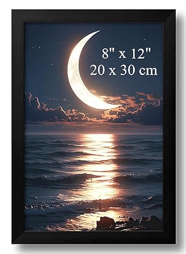 Aeadar Hölzerner Massivholzfotorahmen, schwarzer hölzerner Fotorahmen mit Plexiglas, 8 x 12 Zoll / 20 x 30 cm Bilder, Fotos, Ölgemälde & Leinwand, Art Deco Stil (1-Pack) von Aeadar