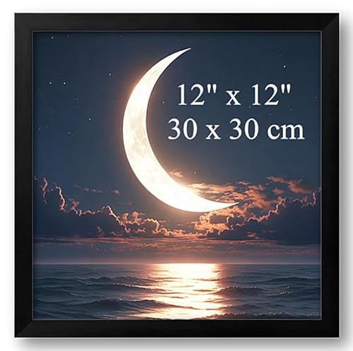 Aeadar Hölzerner Massivholzfotorahmen, schwarzer hölzerner Fotorahmen mit Plexiglas, 12 x 12 Zoll / 30 x 30 cm Bilder, Fotos, Ölgemälde & Leinwand, Art Deco Stil (1-Pack) von Aeadar