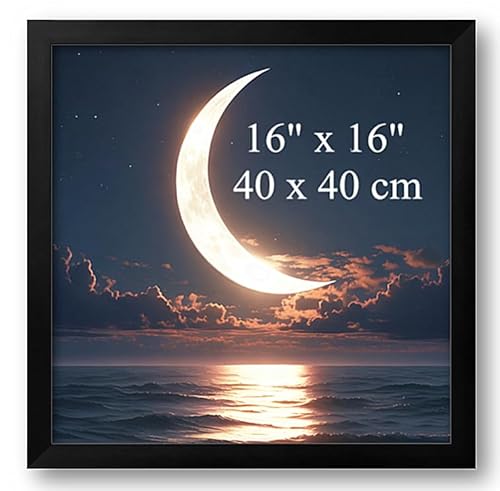Aeadar Hölzerner Massivholzfotorahmen, schwarzer hölzerner Fotorahmen mit Plexiglas, 16 x 16 Zoll / 40 x 40 cm Bilder, Fotos, Ölgemälde & Leinwand, Art Deco Stil (1-Pack) von Aeadar