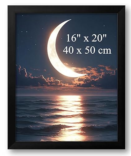 Aeadar Hölzerner Massivholzfotorahmen, schwarzer hölzerner Fotorahmen mit Plexiglas, 16 x 20 Zoll / 40 x 50 cm Bilder, Fotos, Ölgemälde & Leinwand, Art Deco Stil (1-Pack) von Aeadar