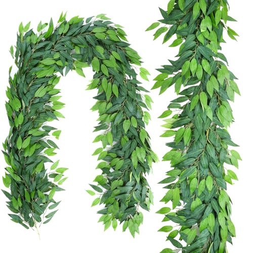 Künstliche Efeu-Girlande mit Seidenblättern, künstliche Efeu-Girlande für Zuhause, Hochzeit, Party, Wand und grüne Weinreben, 2 Packungen Künstliche Efeu-Girlande mit Seidenblättern, künstliche Efeu-Girlande für Zuhause, Hochzeit, Party, Wand und grüne Weinreben, 2 Packungen von Aeaocvo