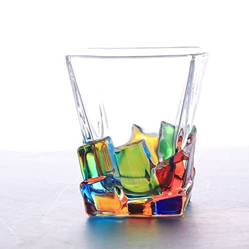 Aebor Bunte Trinkgläser, handbemalte farbige Wassergläser, mehrfarbige Wasserglas, Whiskey-Weinglasgläser, Trinkgläser (Eiswürfel) von Aebor