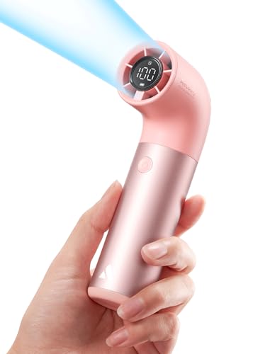 Aecooly Tragbarer Handventilator, Leistungsstarker Turbo-Lüfter mit 19000 U/min, Aero Pro, Bis zu 15 Std. Kühlzeit, 6 Geschwindigkeiten, Aluminiumgehäuse, Mini-Design für Reise, Strand & Outdoor-Pink von Aecooly