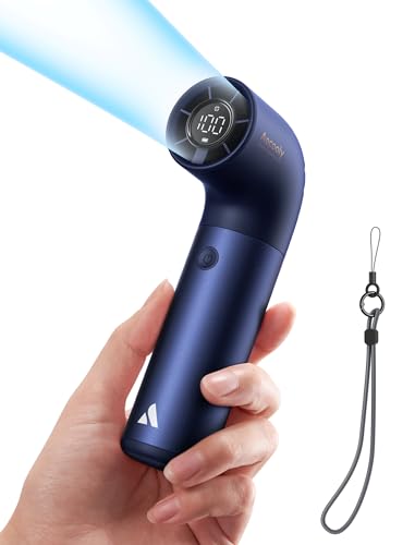 Aecooly Tragbarer Handventilator, Leistungsstarker Turbo-Lüfter mit 19000 U/min, Aero Pro, Bis zu 15 Std. Kühlzeit, 6 Geschwindigkeiten, Aluminiumgehäuse, Mini-Design für Reise, Strand & Outdoor-Blau von Aecooly