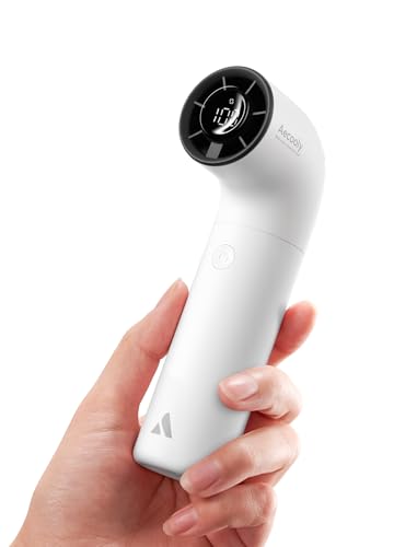 Aecooly Tragbarer Handventilator, Leistungsstarker Turbo-Mini-Ventilator, 16500 U/min Hochgeschwindigkeits-Aero, 14 Stunden Maximale Kühlzeit, Kleines Taschen-Reisegeschenk für Frauen - Weiß von Aecooly