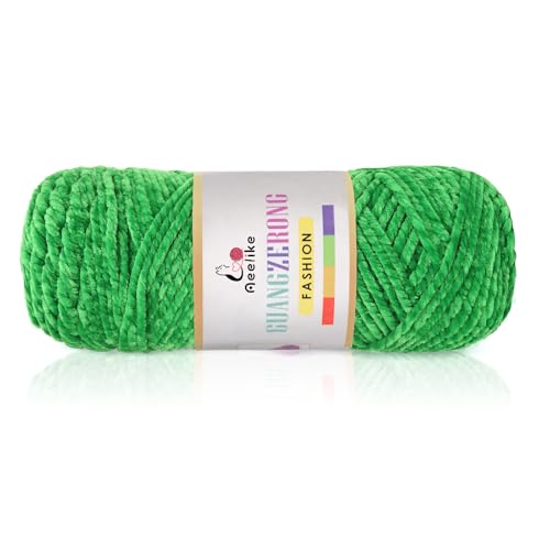 Aeelike 200g Warme Chenille Wolle zum Häkeln, Flauschige Dicke Garn zum Handstricken, Samt Velvet Babywolle zum Stricken, Weich Plüschwolle für Amigurumis Babydecke, Fruchtgrün Aeelike 200g Warme Chenille Wolle zum Häkeln, Flauschige Dicke Garn zum Handstricken, Samt Velvet Babywolle zum Stricken, Weich Plüschwolle für Amigurumis Babydecke, Fruchtgrün von Aeelike