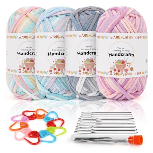 Aeelike 200g Farbe Wolle zum Stricken mit Zubehör, Garn zum Häkeln mit gut Sichtbaren Maschen, Einfaches Chunky Strickwolle für Anfänger, Kein Geteiltes Sperriges Baumwollgarn, Grün Yarn Textilgarn Aeelike 200g Farbe Wolle zum Stricken mit Zubehör, Garn zum Häkeln mit gut Sichtbaren Maschen, Einfaches Chunky Strickwolle für Anfänger, Kein Geteiltes Sperriges Baumwollgarn, Grün Yarn Textilgarn von Aeelike