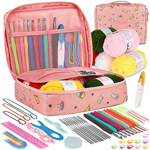 Aeelike 59 Stück Häkelnadel Set Rosa Katze Häkelset für Anfänger, Bunte Häkelnadeln mit Weichem Griff für Häkelgarn und wolle, 0,6 mm - 6,0 mm Ergonomische Häkelnadeln Set mit Häkeltasche, Zubehör Aeelike 59 Stück Häkelnadel Set Rosa Katze Häkelset für Anfänger, Bunte Häkelnadeln mit Weichem Griff für Häkelgarn und wolle, 0,6 mm - 6,0 mm Ergonomische Häkelnadeln Set mit Häkeltasche, Zubehör von Aeelike