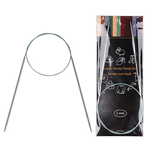Aeelike Rundstricknadel Set 2,5 mm, Edelstahl Rundstricknadeln mit Farbiges Stahlseil, 65 cm Metall Rundstricknadeln Set, Ergonomische Stricknadeln Rundstricknadel für Socken, Ärmel, Hüte Aeelike Rundstricknadel Set 2,5 mm, Edelstahl Rundstricknadeln mit Farbiges Stahlseil, 65 cm Metall Rundstricknadeln Set, Ergonomische Stricknadeln Rundstricknadel für Socken, Ärmel, Hüte von Aeelike