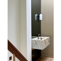 Anpassbare Marmor Waschbecken, Calacatta Viola Wandhalterung Gästetoilette, Rechteck Waschbecken von Aegeanmarble