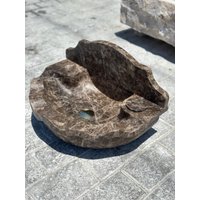 Benutzerdefinierte Größe Braunes Empredor Sink, Wand Waschbecken, Schiff Waschbecken - Handgeschnitztes Badezimmer von Aegeanmarble