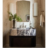 Calacatta Viola Marmor Waschbecken - Eiche Waschtischset, Vollständig Anpassbar, Handgefertigte Marmorwaschbecken Und Holzwaschtisch, Badezimmer von Aegeanmarble