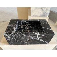 Nero Marquina Marmor Waschbecken, Waschbecken Aus Schwarzem Marmor, Vanity, Custom Order Sink, Schiff Handgemachtes von Aegeanmarble