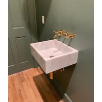 Weißes Marmor Waschbecken, Waschbecken Im Gästebereich, Sonderanfertigung, Rechteck Handgeschnitztes Weißes Marmor Waschbecken, Waschbecken Im Gästebereich, Sonderanfertigung, Rechteck Handgeschnitztes von Aegeanmarble