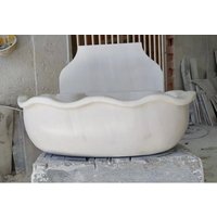 Hand Geschnitzte Weiße Marmor Gewellt Sink - Gästetoilette Hand Geschnitzte Weiße Marmor Gewellt Sink - Gästetoilette von Aegeanmarble