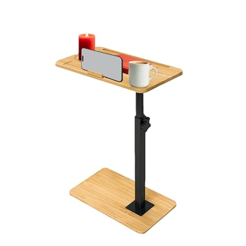 Sofa Armlehne Tablett Tisch, 360° Bambus Schwenkbar TV Tablett Sofatisch Höhenverstellbar Bett oder Stuhl Beistelltisch mit Telefon- und Tablet-Slots Couchtisch für kleinen Raum Geeignet für Sofa Armlehne Tablett Tisch, 360° Bambus Schwenkbar TV Tablett Sofatisch Höhenverstellbar Bett oder Stuhl Beistelltisch mit Telefon- und Tablet-Slots Couchtisch für kleinen Raum Geeignet für von Aegistus