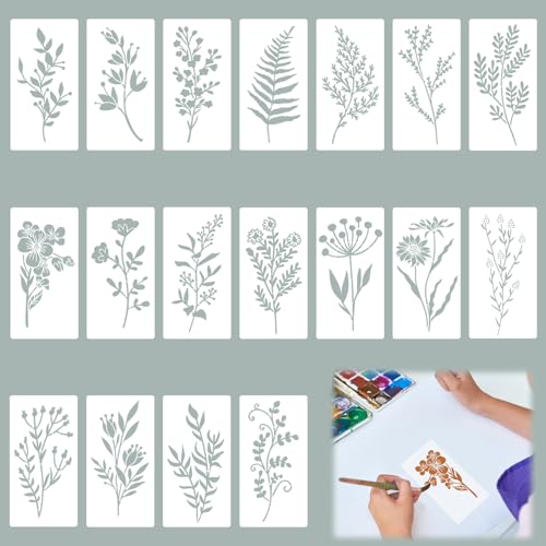Blumenschablonen zum Malen, wiederverwendbare Blumen- und Blattschablonen zum Malen auf Holz, Wänden, Möbeln, Basteln, Scrapbooking, Kartenherstellung, Heimkunst, Dekoration, einfach zu verwenden und Blumenschablonen zum Malen, wiederverwendbare Blumen- und Blattschablonen zum Malen auf Holz, Wänden, Möbeln, Basteln, Scrapbooking, Kartenherstellung, Heimkunst, Dekoration, einfach zu verwenden und von Aeipou