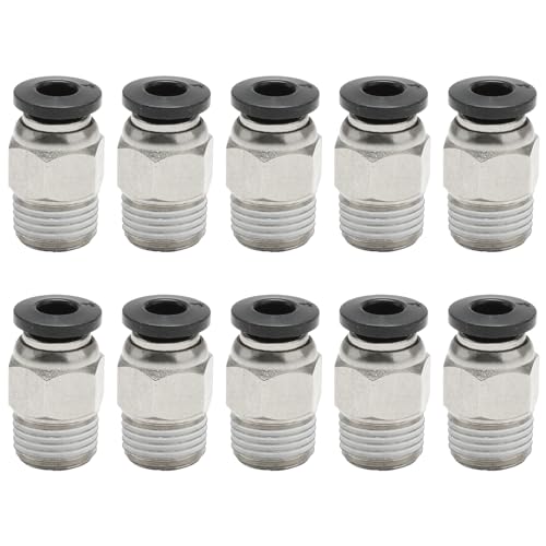 PC4-M10 Pneumatische Anschlussverschraubungen für 3D-Drucker, männlich, gerade, Schnellverbinder, Steckverbindung für PTFE-Rohr, kompatibel mit E3D-V6 Bowdenextruder, Ender-3, Ender-3 V2, CR10 (10 PC4-M10 Pneumatische Anschlussverschraubungen für 3D-Drucker, männlich, gerade, Schnellverbinder, Steckverbindung für PTFE-Rohr, kompatibel mit E3D-V6 Bowdenextruder, Ender-3, Ender-3 V2, CR10 (10 von Aeipou