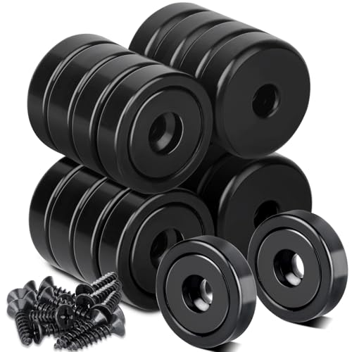 Aenienoe 18 Stück Magnete 20mm Neodym Magnete Extra Stark mit Loch 10kg Magnet zum Anschrauben Starke Magnete zum Schrauben Topfmagnet für Werkstatteinrichtung Schwarz von Aenienoe