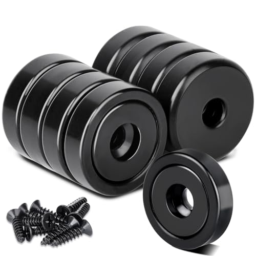 Aenienoe Magnet 20mm Neodym Magnete Extra Stark mit Loch 10kg Magnet zum Anschrauben Starke Magnete zum Schrauben Topfmagnet für Werkstatteinrichtung 8 Stück Schwarz von Aenienoe