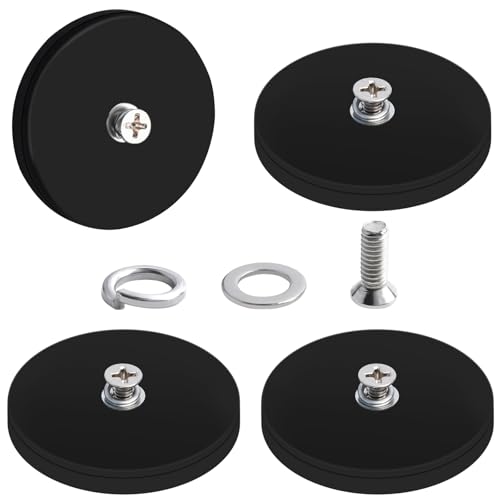 Aenienoe Neodym Magnete Gummiert 43mm Magnet mit Gewinde 15kg Sehr Starke Magnete Gewinde,Gummierte Magneten Innen-Gewinde M4 4Stück von Aenienoe